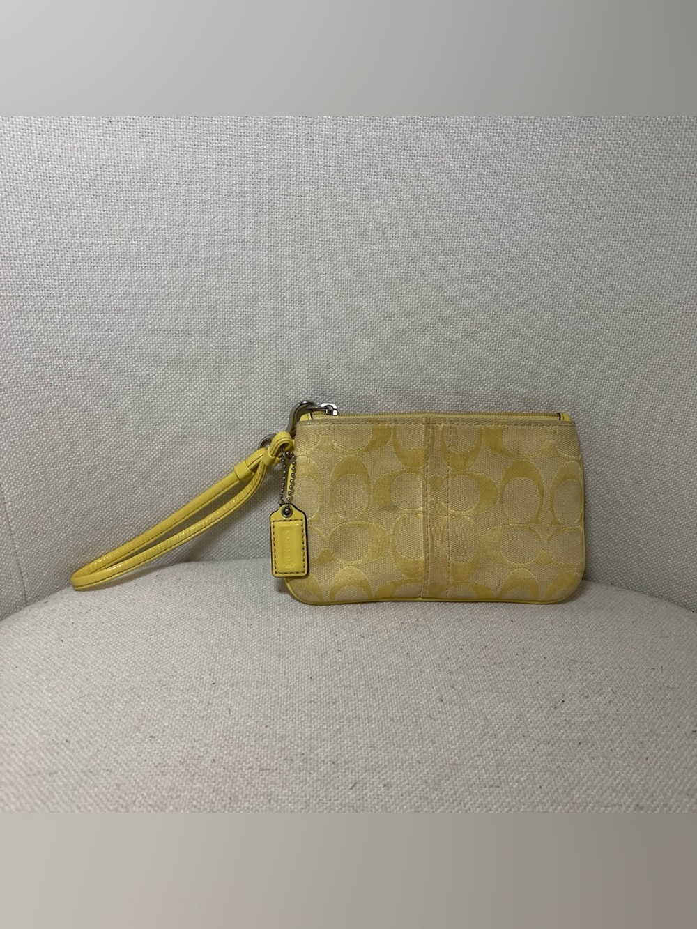 Coach Yellow Signature Zip Wristlet